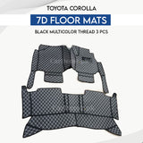 Toyota Corolla 7D Floor Mats Black – 3PCS Set | Model 2015–2025
