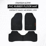 Changan Alsvin 2021-2024 PVC Rubber Floor Mat | Custom Fit Black Mix Design (3 Pcs Set)