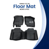 Honda City 5D Custom Black Floor Mats – 3 Pcs | Model 2008–2021