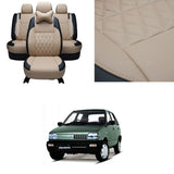 Suzuki Mehran Diamond Stitch Seat Cover – Beige & Black – Model 1998–2021
