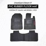 CHANGAN OSHAN X7 2022-2024 PVC Rubber Floor Mat | Custom Fit Black Mix Design (3 Pcs Set)