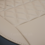 Toyota Corolla Diamond Stitch Seat Cover – Beige & Black – Model 2015–2025
