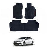 Toyota Corolla 2014–2025 PVC Rubber Floor Mat | Custom Fit Black Mix Design (3 Pcs Set)