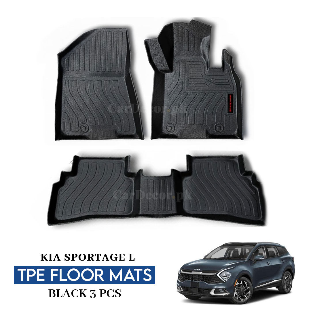 KIA Sportage L TPE Floor Mats Black – 3PCS Set
