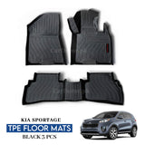 KIA Sportage TPE Floor Mats Black – 3PCS Set | Model 2019–2025