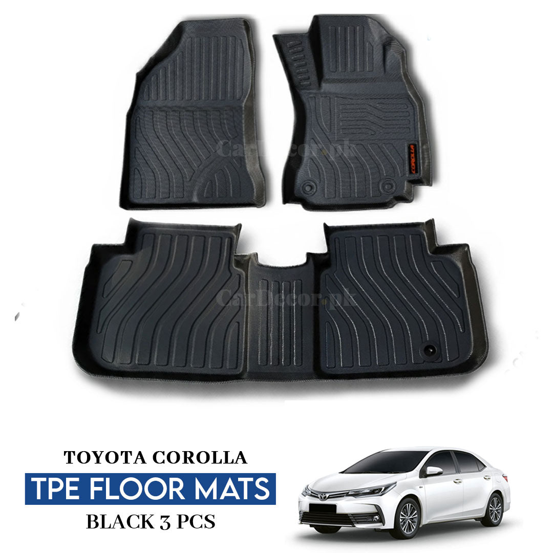 Toyota Corolla TPE Floor Mats Black – 3PCS Set | Model 2014–2025
