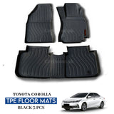 Toyota Corolla TPE Floor Mats Black – 3PCS Set | Model 2014–2025