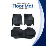 Toyota Corolla 5D Custom Black Floor Mats – 3 Pcs | Model 2014–2025