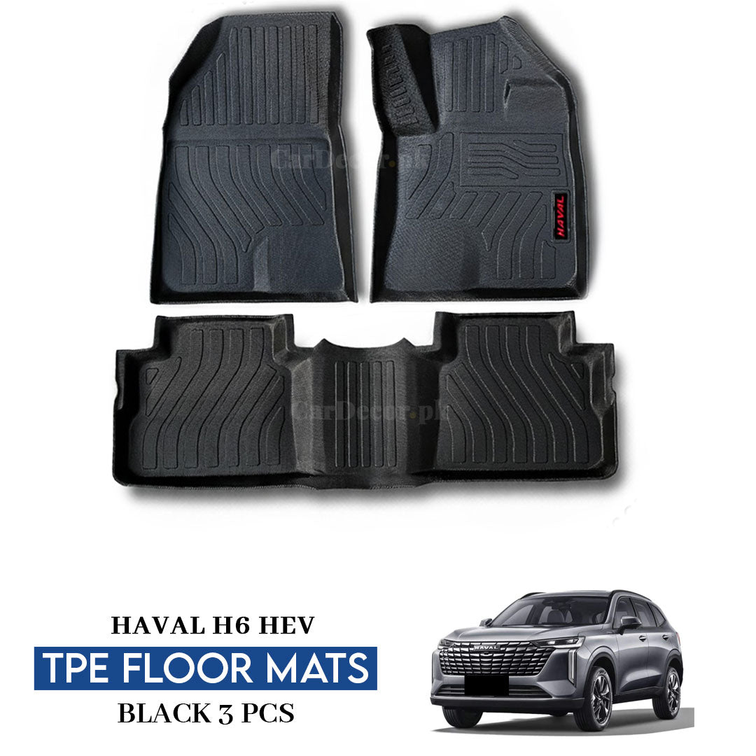 Haval H6 HEV TPE Floor Mats Black – 3PCS Set