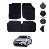 Honda City 2009–2020 PVC Rubber Floor Mat | Custom Fit Black Mix Design (3 Pcs Set)