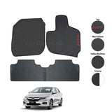 Honda City 2021–2024 PVC Rubber Floor Mat | Custom Fit Black Mix Design (3 Pcs Set)