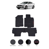 Honda Civic 2016–2021 PVC Rubber Floor Mat | Custom Fit Black Mix Design (3 Pcs Set)