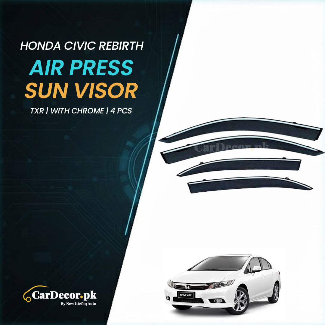 Honda Civic Rebirth TXR Air Press Sun Visor With Chrome 2012–2016 | Premium Fit