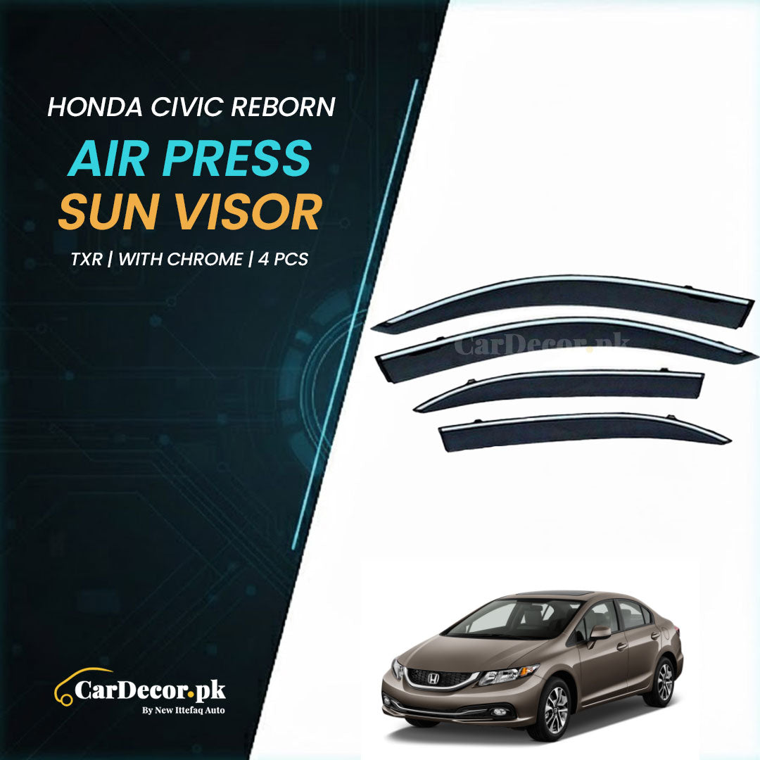 Honda Civic Reborn TXR Air Press Sun Visor With Chrome 2006–2012 | Premium Fit