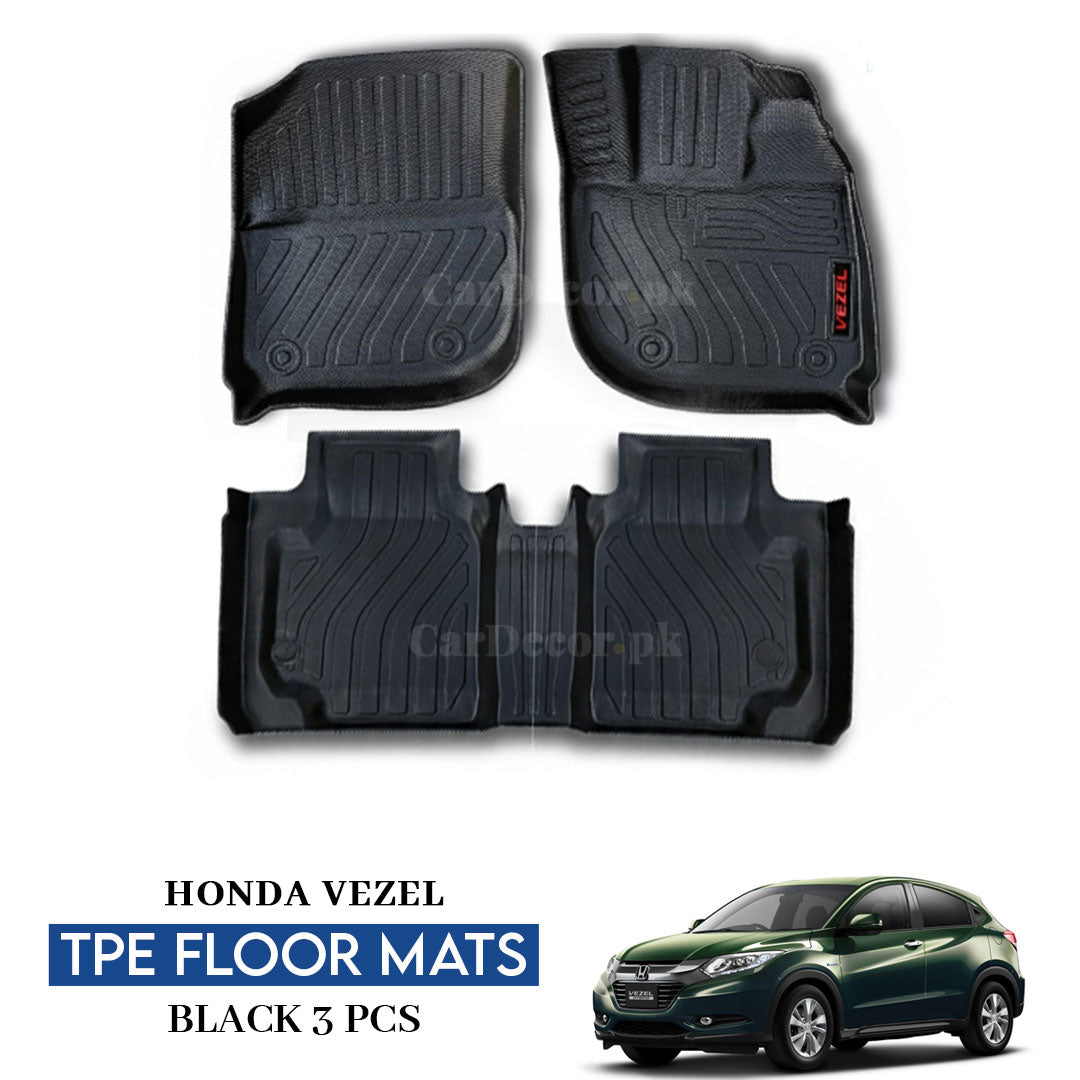 Honda Vezel TPE Floor Mats Black – 3PCS Set | Model 2013–2022