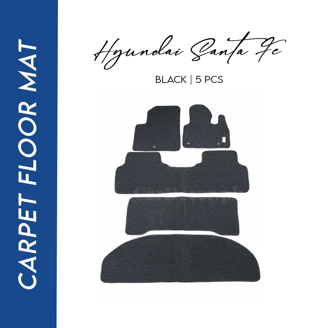 Hyundai Santa Fe Carpet Floor Mat Black 5 PCS - Model 2023 - 2025