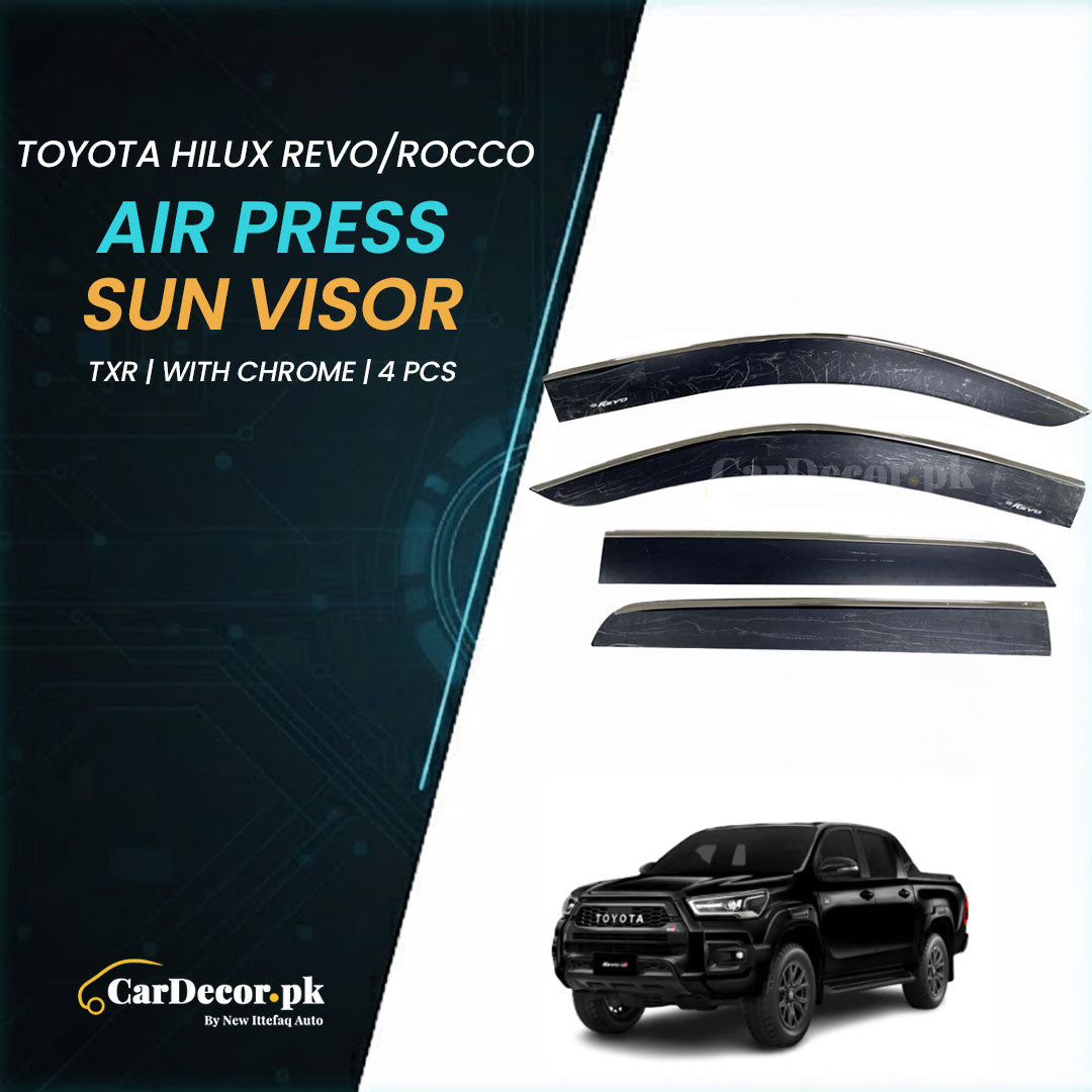 Toyota Hilux Revo/Rocoo TXR Air Press Sun Visor With Chrome | Premium Fit