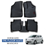 Suzuki Alto 660cc TPE Floor Mats Black – 3PCS Set | Model 2019-2025