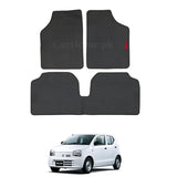 Suzuki Alto 2018–2025 PVC Rubber Floor Mat | Custom Fit Black Mix Design (3 Pcs Set)