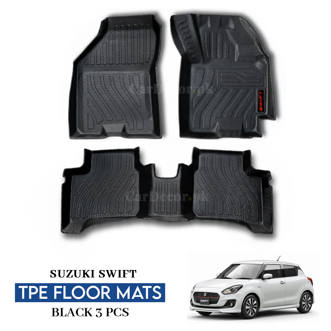 Suzuki Swift TPE Floor Mats Black – 3PCS Set | Model 2022-2025