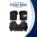 Suzuki Wagon R 5D Custom Black Floor Mats – 3 Pcs | Model 2014–2021