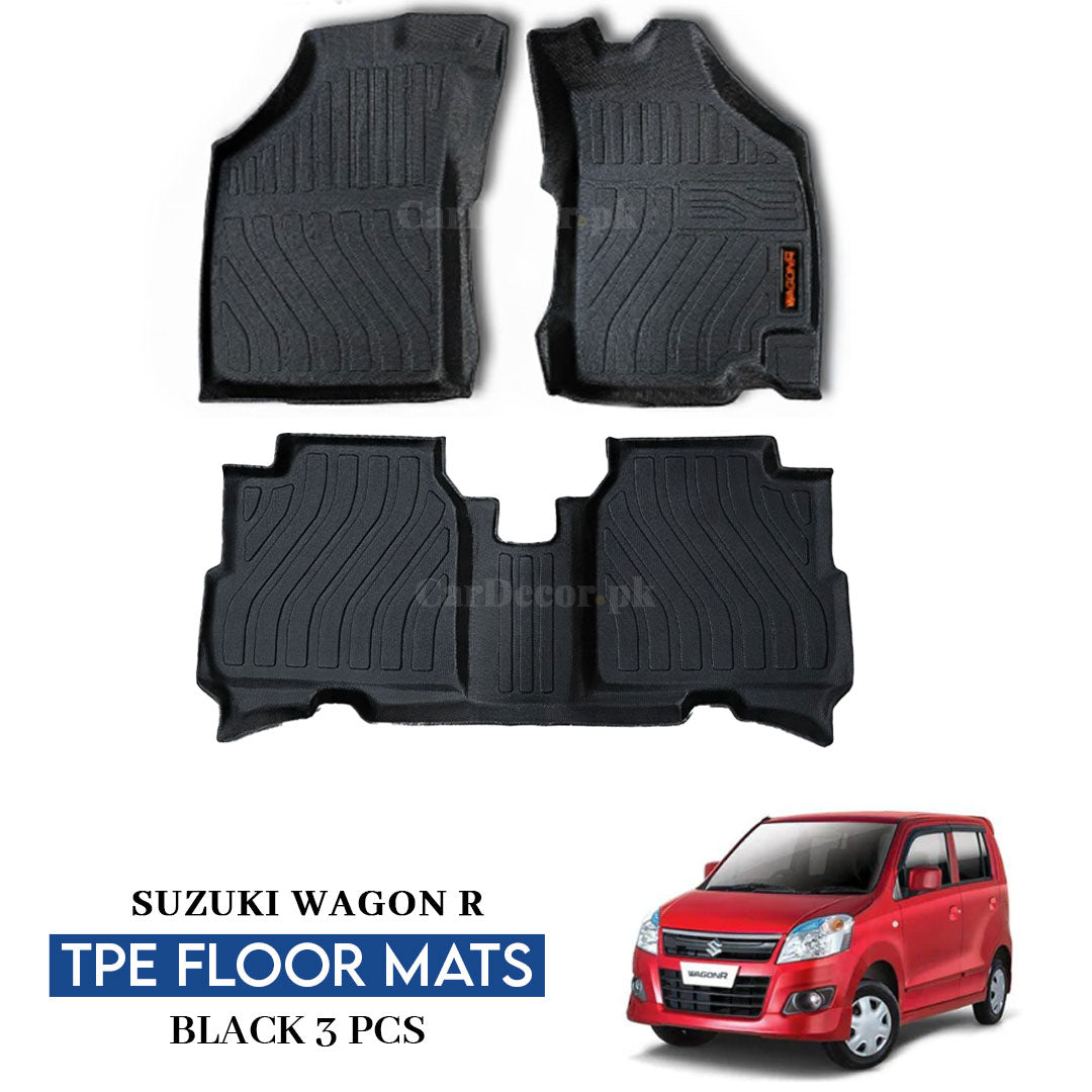 Suzuki Wagon R TPE Floor Mats Black – 3PCS Set | Model 2014-2025
