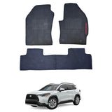 Toyota Cross 2024 PVC Rubber Floor Mat | Custom Fit Black Mix Design (3 Pcs Set)