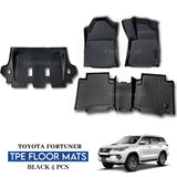 Toyota Fortuner TPE Floor Mats Black – 4PCS Set