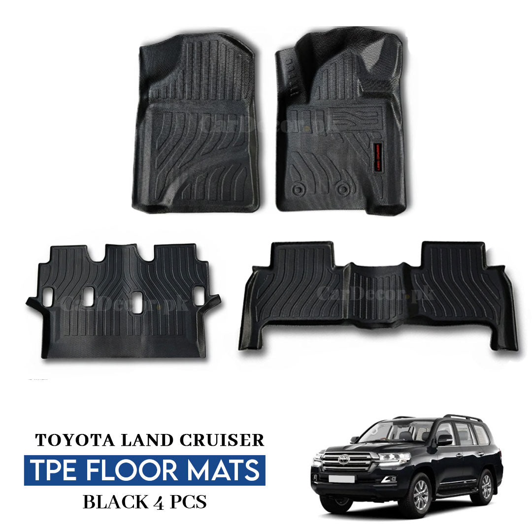 Toyota Land Cruiser FJ200 TPE Floor Mats Black – 4PCS Set | Model 2008–2021