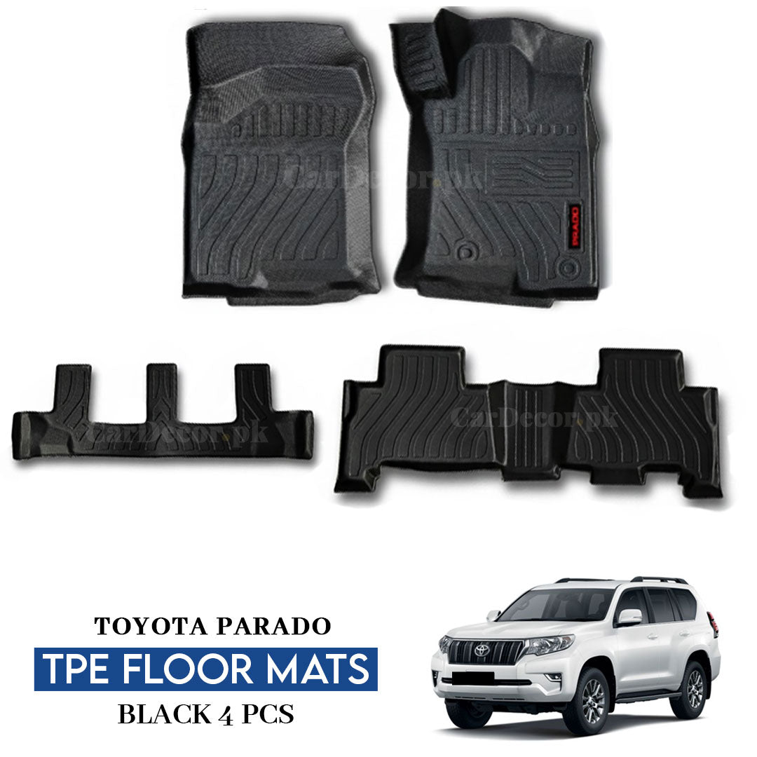 Toyota Parado FJ150 TPE Floor Mats Black – 4PCS Set