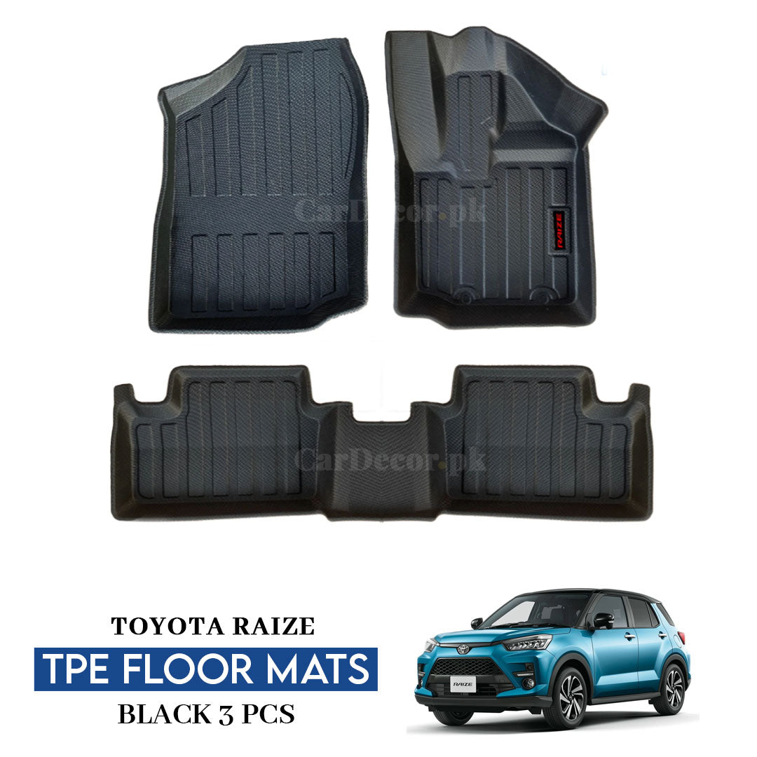 Toyota Raize TPE Floor Mats Black – 3PCS Set