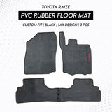 Toyota Raize 2020-2025 PVC Rubber Floor Mat | Custom Fit Black Mix Design (3 Pcs Set)