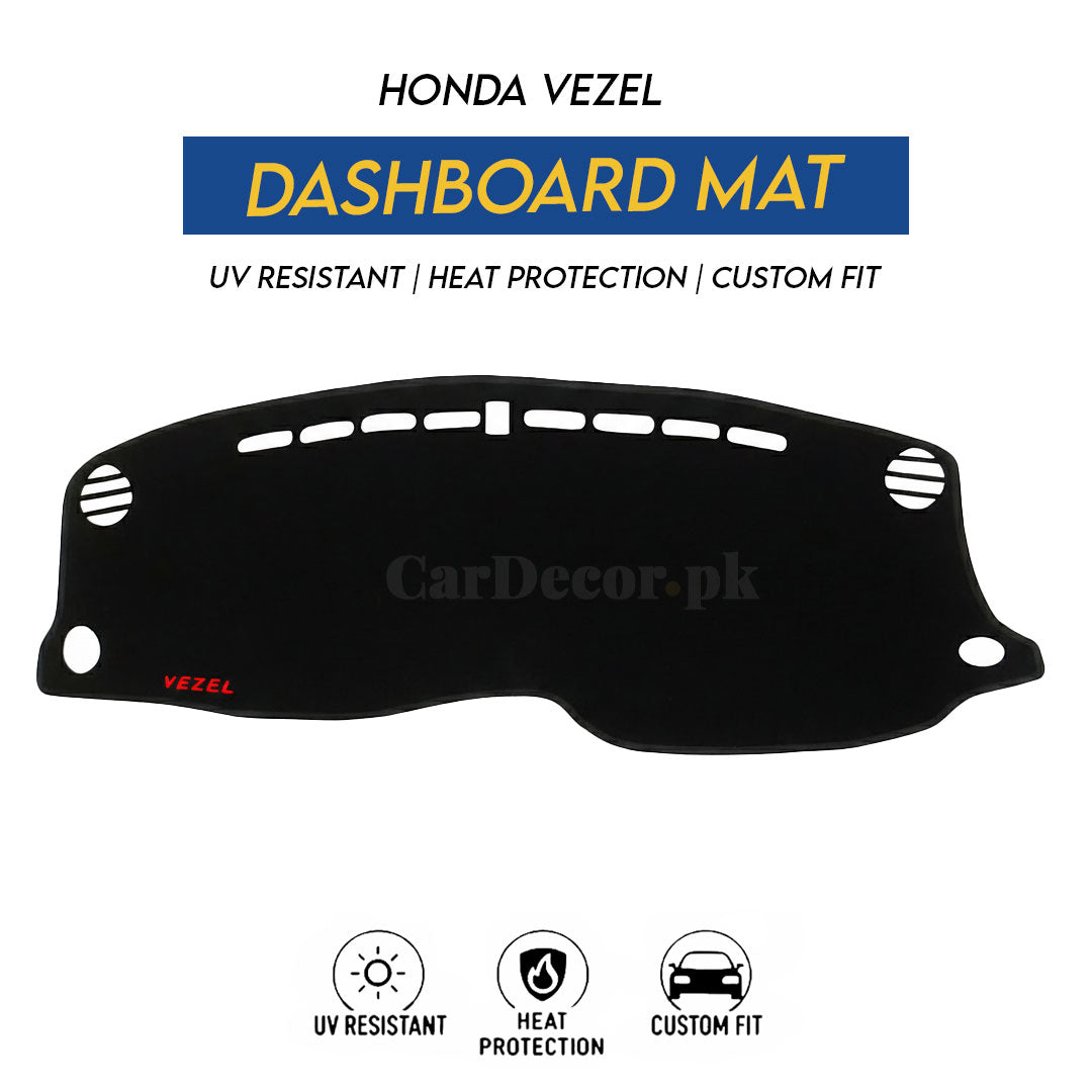 Honda Vezel Dashboard Mat Velvet 2013–2024 – UV Resistant, Heat Protection & Custom Fit